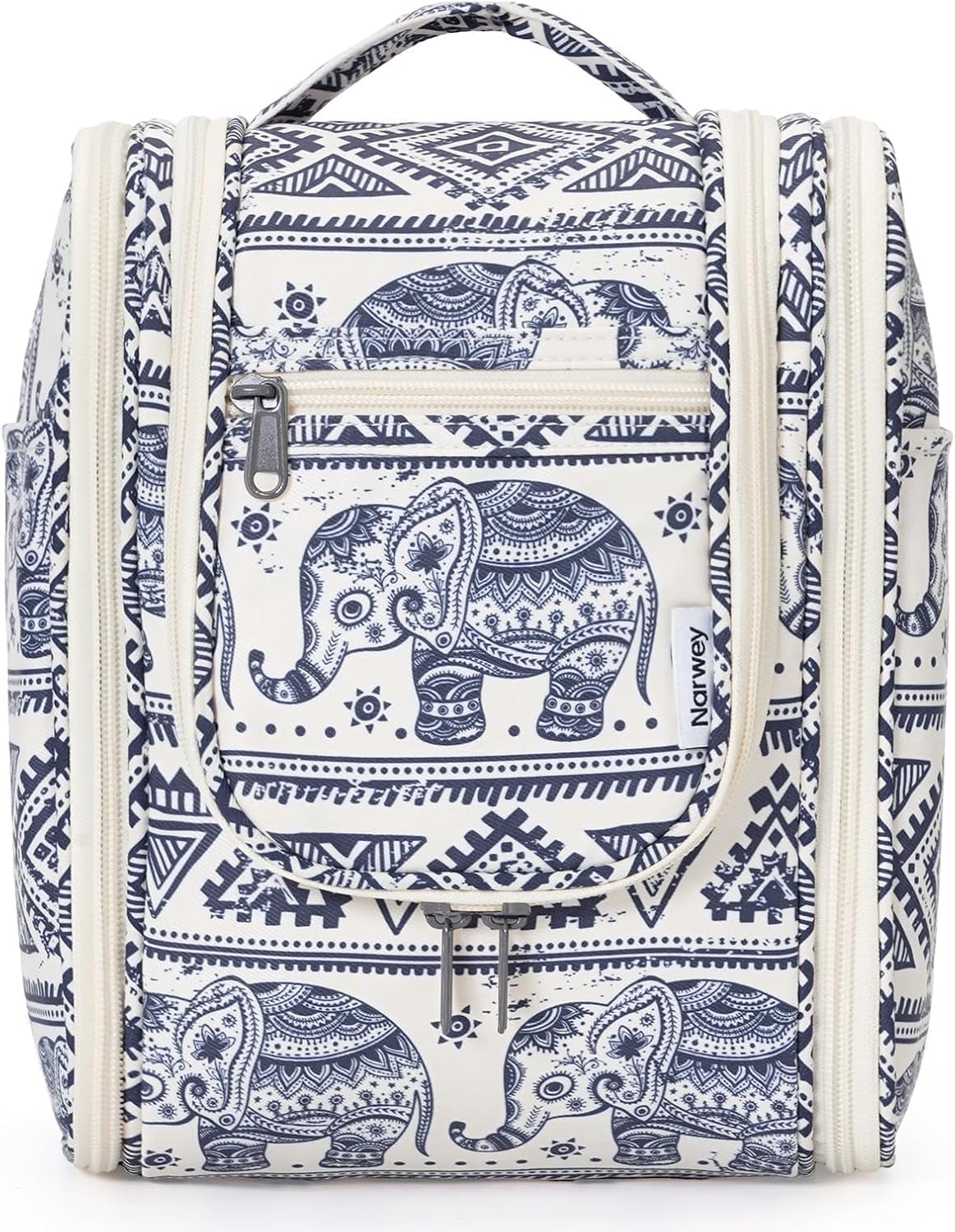 Small Hanging Toiletry Bag Women Travel Makeup Bag Organizer Toiletries Bag for Travel Size Essentials Accessories Cosmetics (Medium, Elephant)